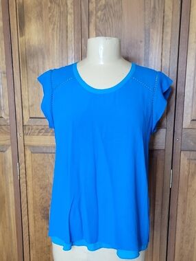 Rebecca Ray NWOT Short Sleeve Open Back Top Sz 6